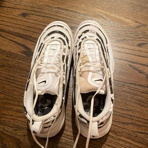White floral nike air max shoes